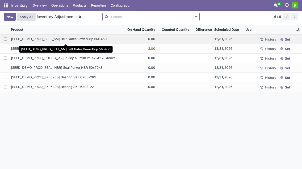 หน้าตรวจนับสต็อก